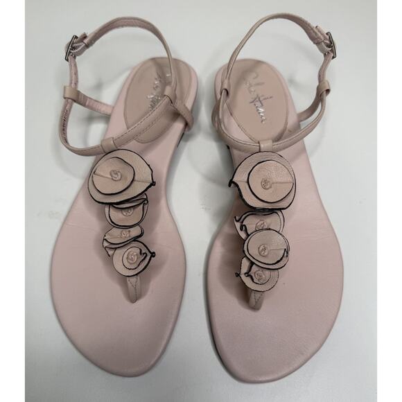 Cole Haan x NikeAir Rosette Sandal Womens 8.5B Pink Leather Buckle T-Strap Thong - Picture 1 of 7